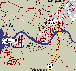 Map of Lake Marble Falls