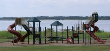 Children's playscape at Sowell Creek Park on Proctor Lake